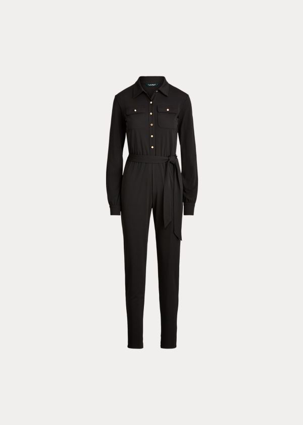 Jumpsuits Ralph Lauren Mujer Negros - Buttoned Jersey - XYIPV1639